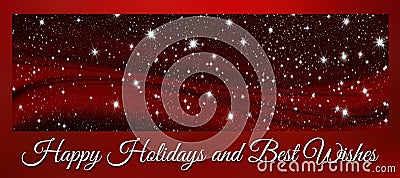 Christmas banner happy holidaysand best wishes with stars Stock Photo