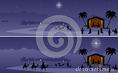 Christmas Banners - Nativity Stock Photo