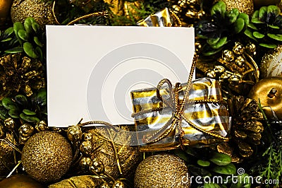 Christmas basket with gifts mockup sheet for your text Stock Photo