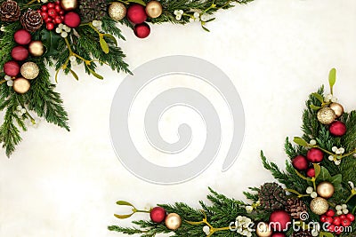 Christmas Bauble Border Stock Photo