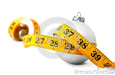 Christmas Bauble tape measure Stock Photo