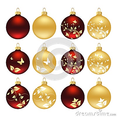 Christmas baubles Vector Illustration