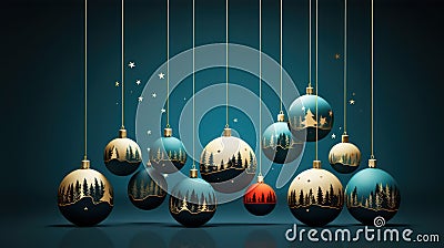 Christmas baubles elegant minimalist design Stock Photo
