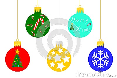 Christmas baubles Vector Illustration