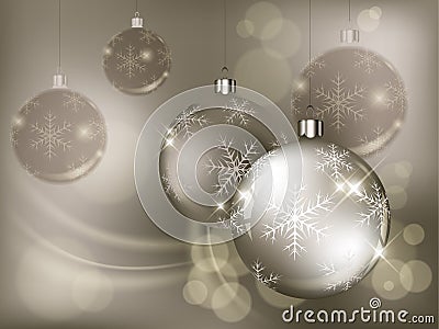 Christmas baubles with snowflake Vector Illustration