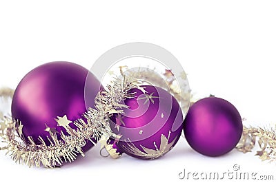 Christmas baubles on the white Stock Photo