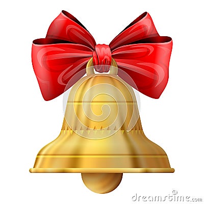 Christmas bell on white background Vector Illustration