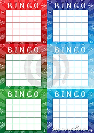 Christmas bingo cards for fun family game Vector Illustration