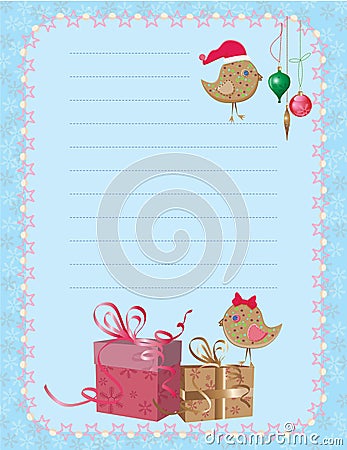 Christmas birdies notepad Vector Illustration