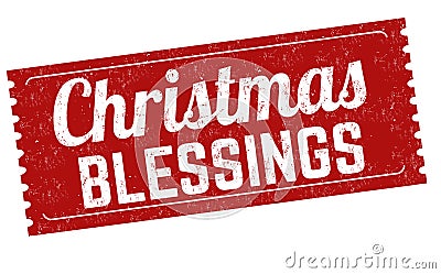 Christmas blessings grunge rubber stamp Vector Illustration