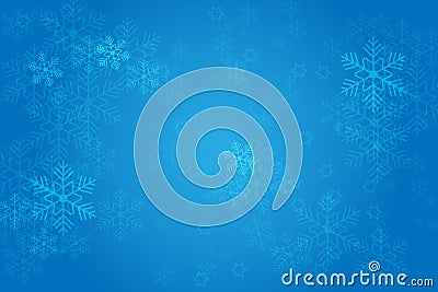 Christmas blue background with glowing snowflakes and bokeh. vertor illustration Vector Illustration