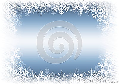 Christmas blue background with snowflakes. Stock Photo