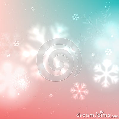 Christmas blurred snowflake background Vector Illustration