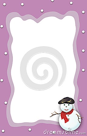 Christmas boder /Snowman frame Stock Photo