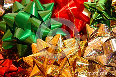 Christmas bows Stock Photo