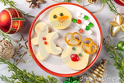 Christmas breakfast cheese sandwiches Stock Photo