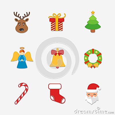Christmas bright icons collection - vector illustration. Vector Illustration