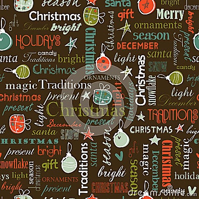 Christmas bright seamless pattern Vector Illustration