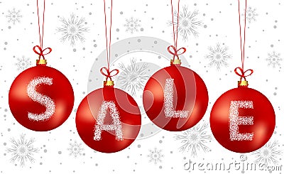 Christmas bubbles sale text Vector Illustration
