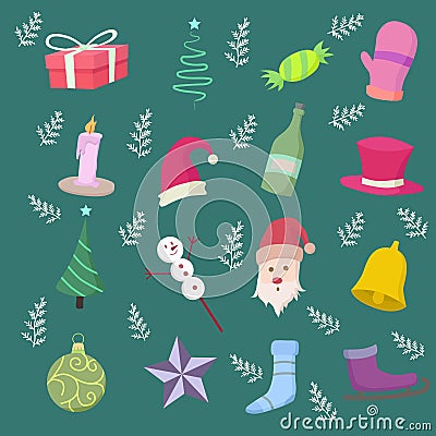 Christmas bundle and more color collection Vector Illustration