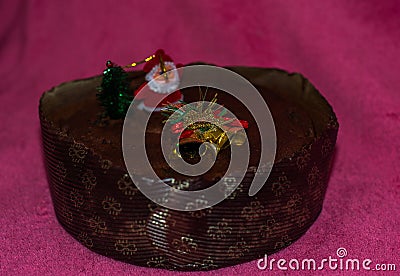 Christmas Cake and decorations Stock Photo