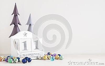 Christmas calendar - 11 sleeps until christmas Stock Photo