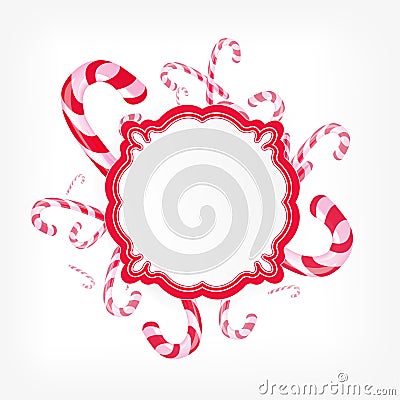 Christmas candies background red and white vector illustration Vector Illustration