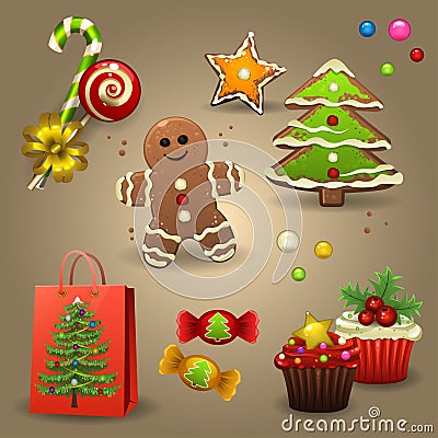 Christmas candies Vector Illustration