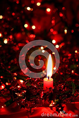 Christmas Candle Stock Photo