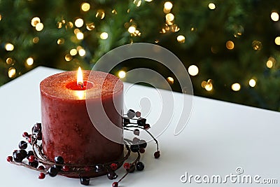 Christmas Candle Stock Photo