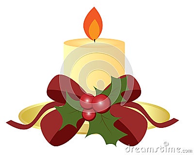 Christmas candle Vector Illustration