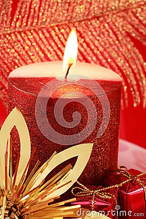 Christmas candle Stock Photo