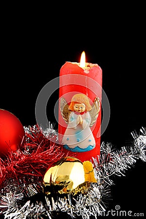 Christmas candle Stock Photo