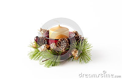 Christmas candle composition Stock Photo