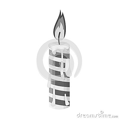 Christmas candle single icon in monochrome style for design.Christmas vector symbol stock illustration web. Vector Illustration