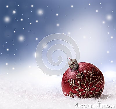 Christmas candle snow and space abstract background. Stock Photo