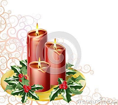 Christmas candles Vector Illustration