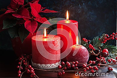 Christmas candles Stock Photo