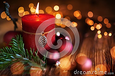 Christmas candles decoration Stock Photo