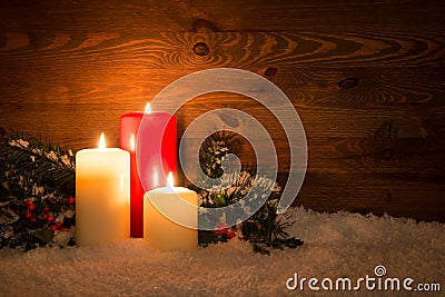 Christmas candles still life Stock Photo