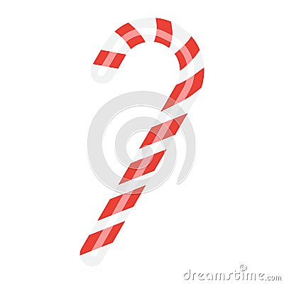 Christmas candy cane flat icon, New year Vector Illustration