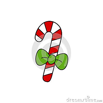 Christmas candy cane vector illustration icon Vector Illustration