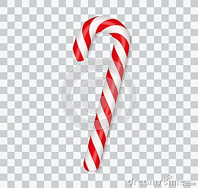 Christmas candy canes. Christmas stick. Traditional xmas candy with red, green and white stripes. Santa caramel cane Vector Illustration