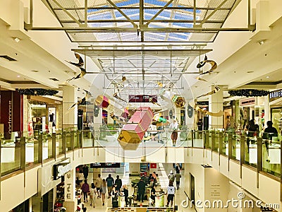 Christmas candy decoration in the skylight. Editorial Stock Photo