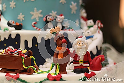 Christmas candy decorations, fondant art Stock Photo