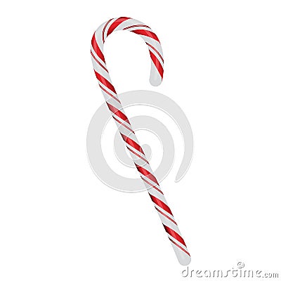 Christmas Candycane Isolated on White Illustration Vector Illustration