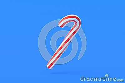 Christmas cane, candy with red stripes on blue background Stock Photo