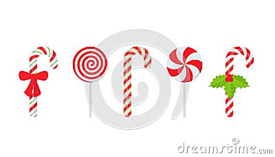 Christmas cane candy. Vector. Stick isolated on white Vector Illustration