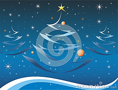 Christmas card in blue color Stock Photo