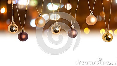 Christmas card border with bokeh backdrop Stock Photo